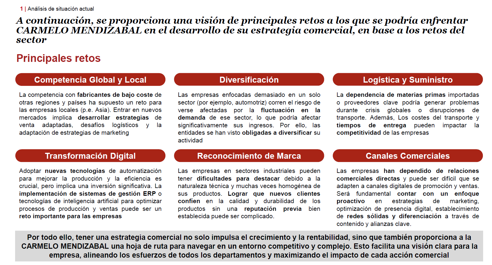 Definición de estrategia comercial